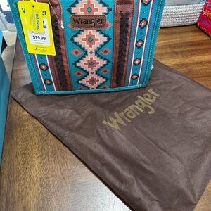 Wrangler Teal and Brown Women's Tote